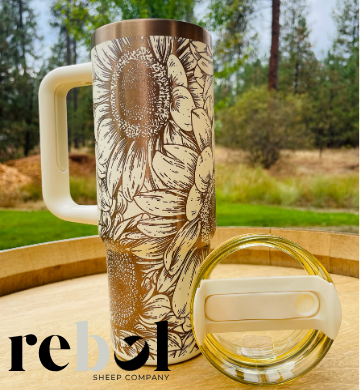 30 oz Sunflower Laser Engraved Tumber