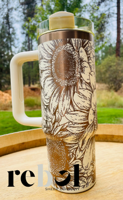 30 oz Sunflower Laser Engraved Tumber