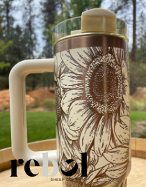 30 oz Sunflower Laser Engraved Tumber