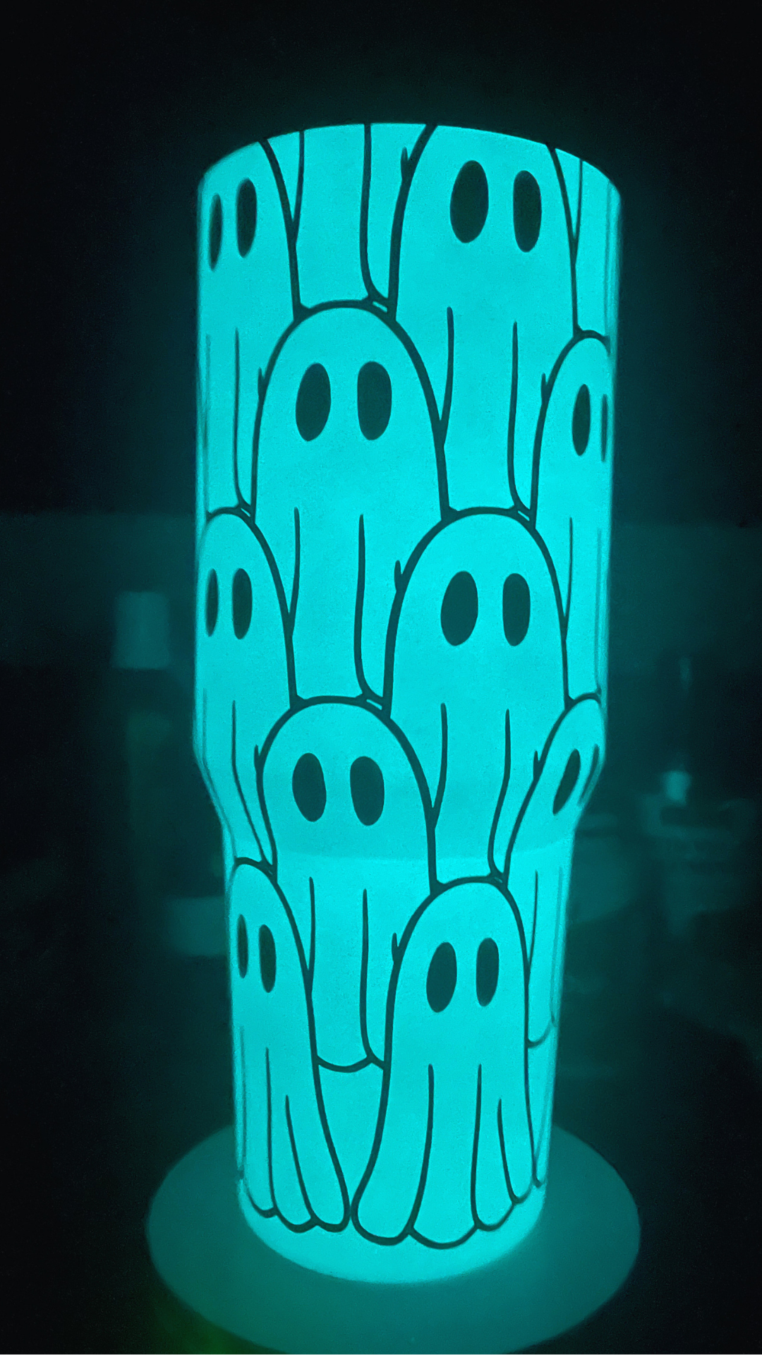 40 oz Glow-in-the-Dark Ghost Stanley Style Tumbler