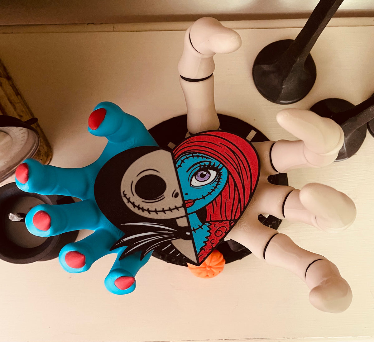Jack & Sally Inspired 3-Wick Candle Holder