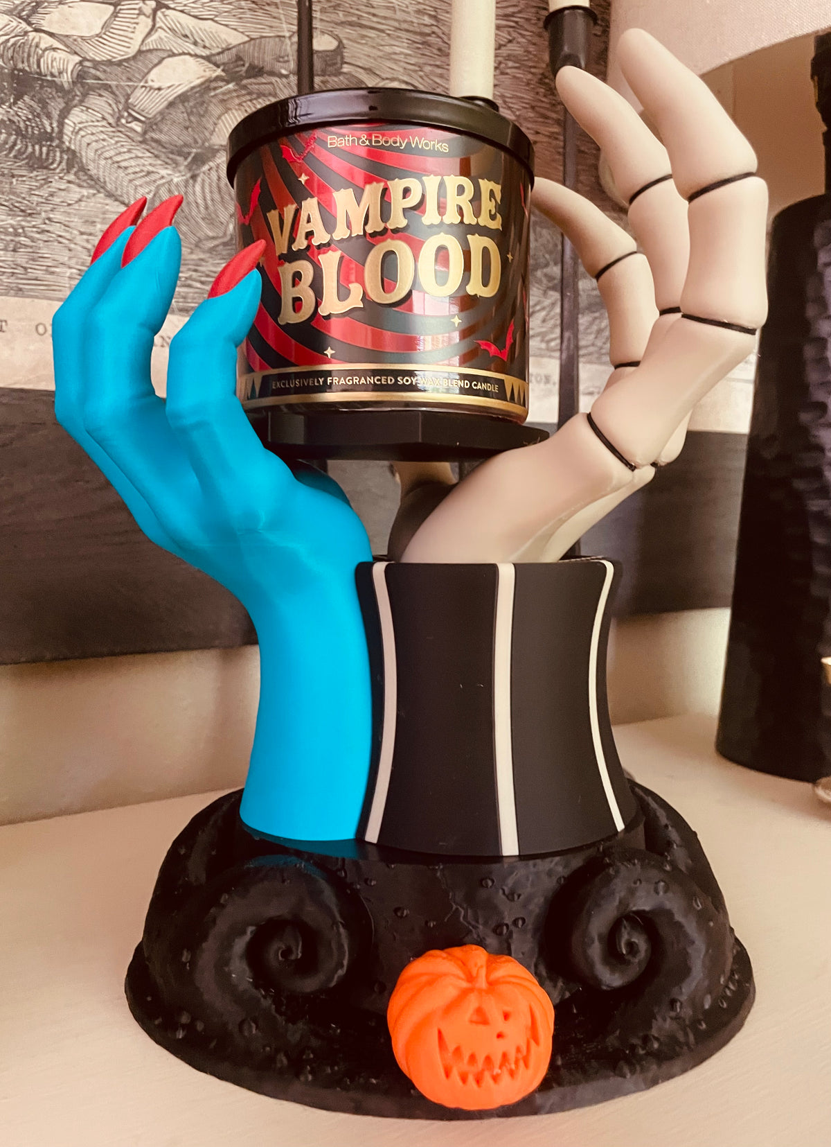 Jack & Sally Inspired 3-Wick Candle Holder