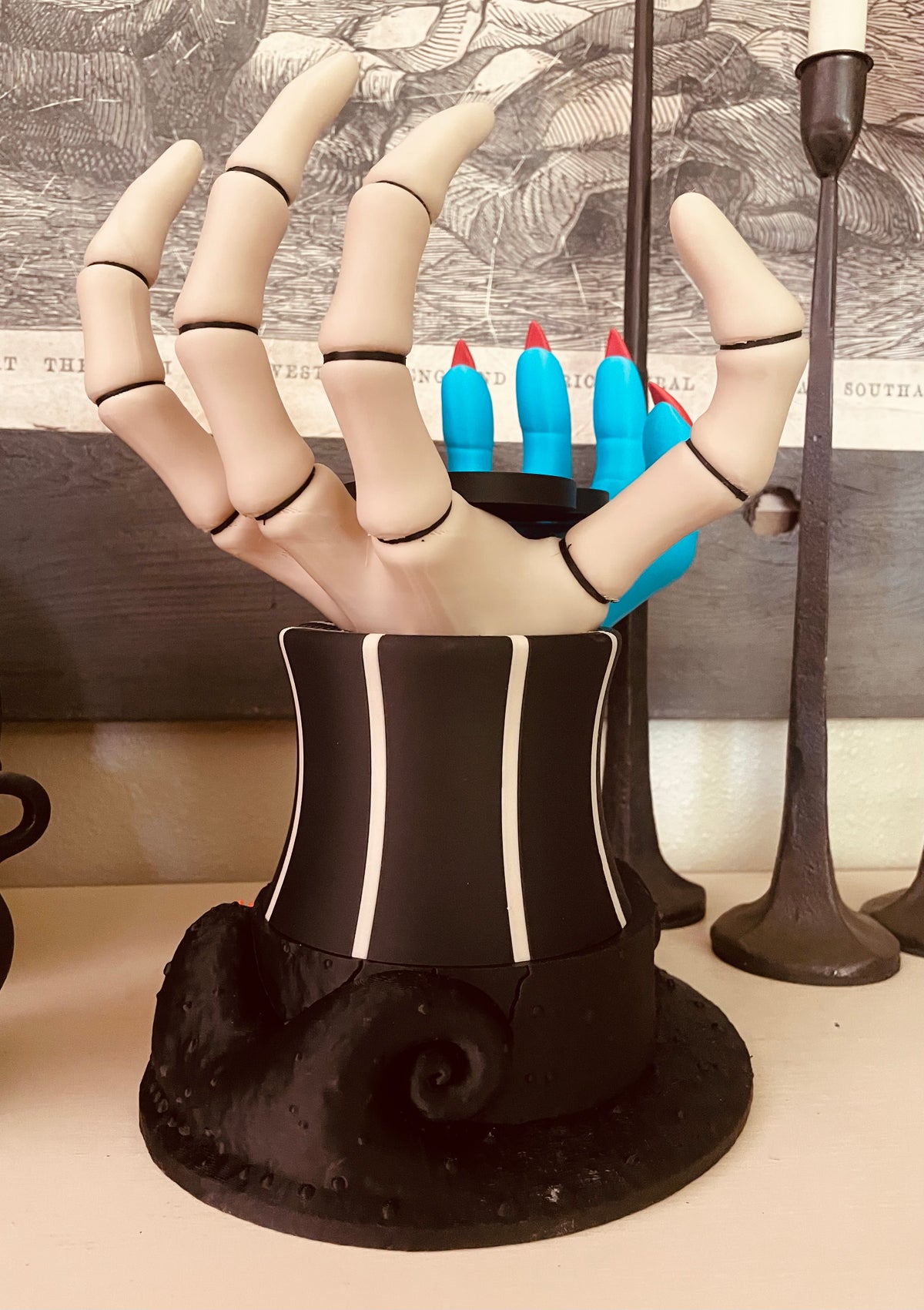 Jack & Sally Inspired 3-Wick Candle Holder