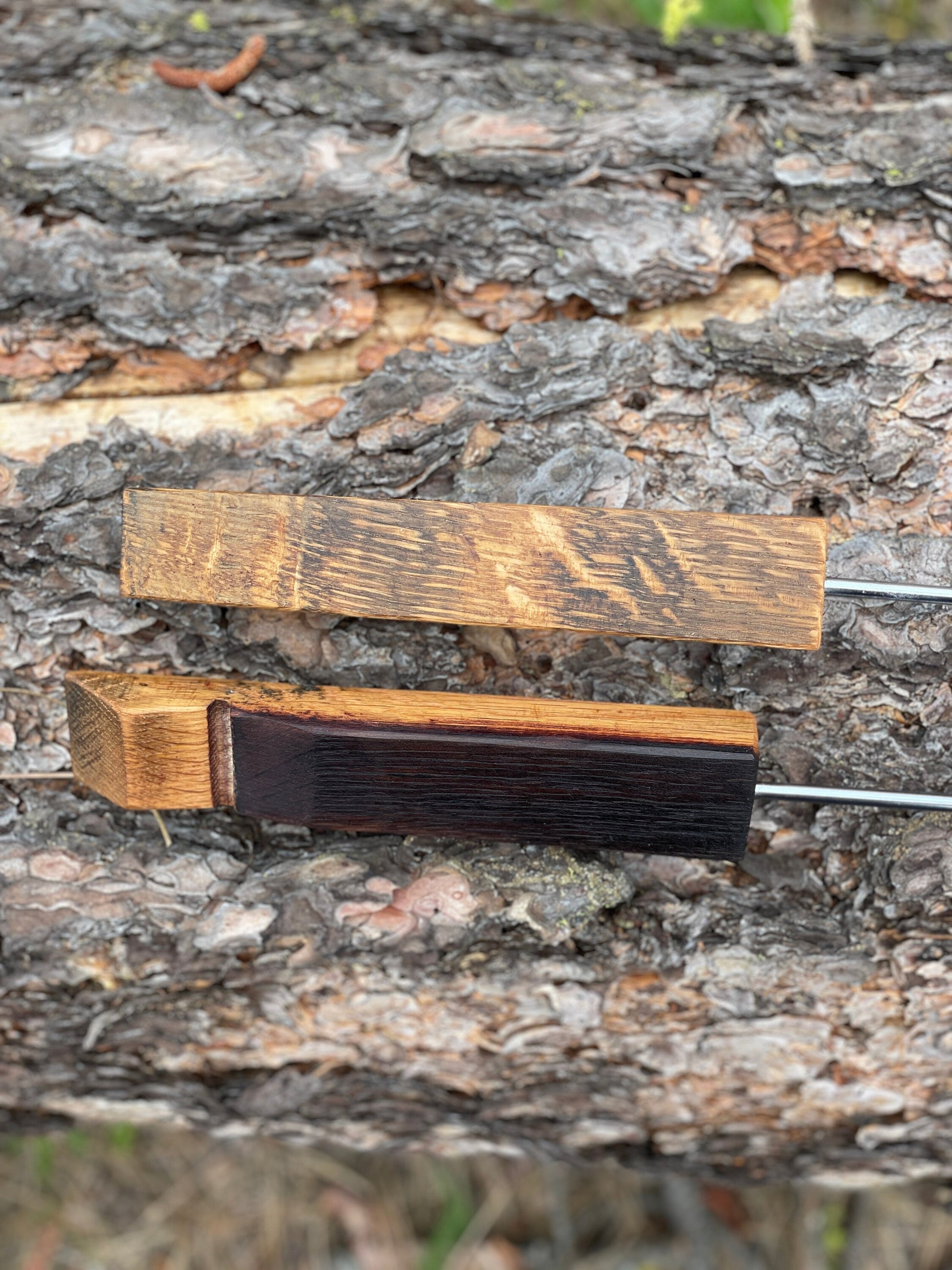 Handcrafted Wine Barrel Stave Roasting Sticks Rustic Campfire Skewers