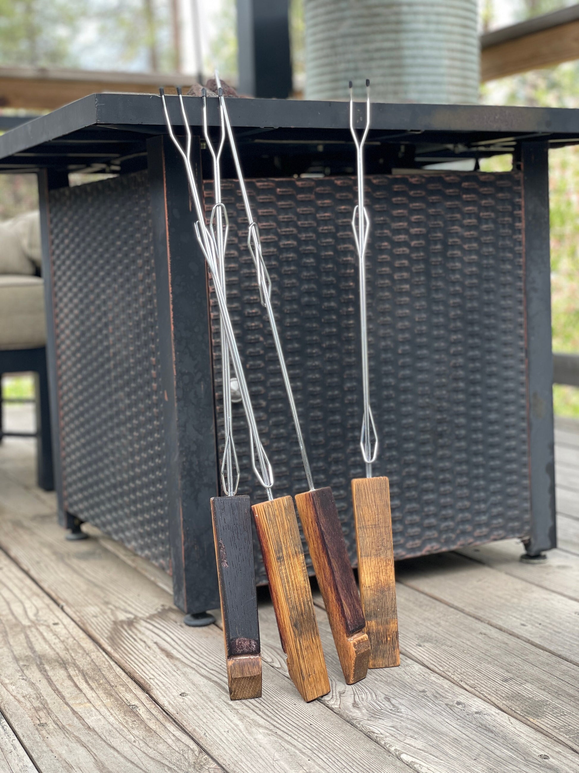 Handcrafted Wine Barrel Stave Roasting Sticks Rustic Campfire Skewers