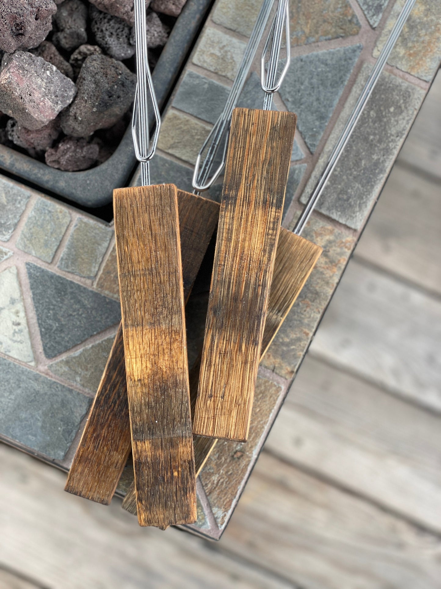 Handcrafted Wine Barrel Stave Roasting Sticks Rustic Campfire Skewers